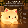 𝑳𝑼𝑽𝑸𝑰𝑵𝑰𝑨™ Window Cat LED Night Light – Cute Cat Bedside Lamp, USB-C Rechargeable Kitty Table Light, Warm & Soft White Touch Lamp