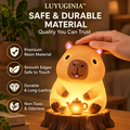 𝑳𝑼𝑽𝑸𝑰𝑵𝑰𝑨™ Capybara Tea Time LED Night Light – Cute Capybara Bedside Lamp, Rechargeable Animal Night Light, Warm & Soft White Touch Table Lamp