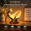 𝑳𝑼𝑽𝑸𝑰𝑵𝑰𝑨™ Moonwhale LED Night Light – Cute Whale Bedside Lamp, Rechargeable Animal Table Light, Warm & Soft White Touch Lamp